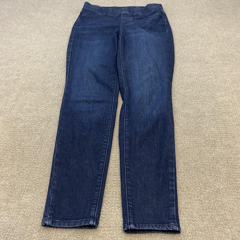 Talbots Pull-On Jegging Jeans Womens 4 Blue Dark Wash High Rise Stretch Denim